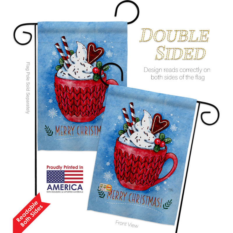 Double Sided 18.5'' H x 13'' W Polyester Christmas Garden Flag