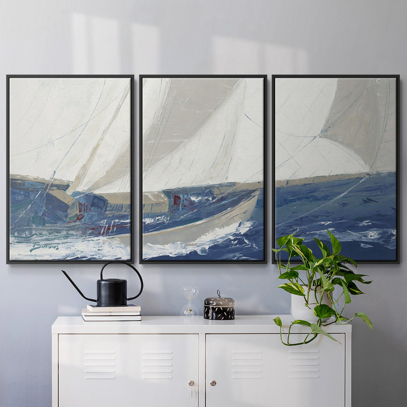 Port to port, reproduction sur toile 3 pièces, Noir, H 40 po x l 78 po x P 2 po