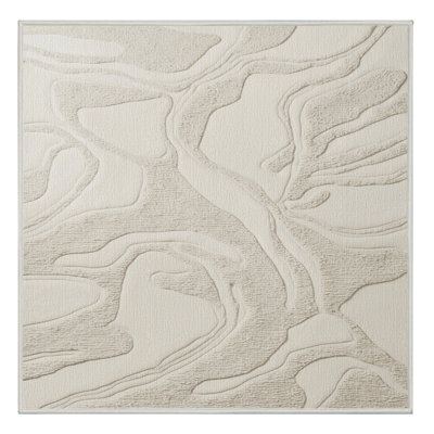 Machine Washable Abstract Beige Area Rug