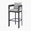 Tabourets de bar d'extérieur Elko, structure en fer durable avec coussins confortables en oléfine, ensemble de 2