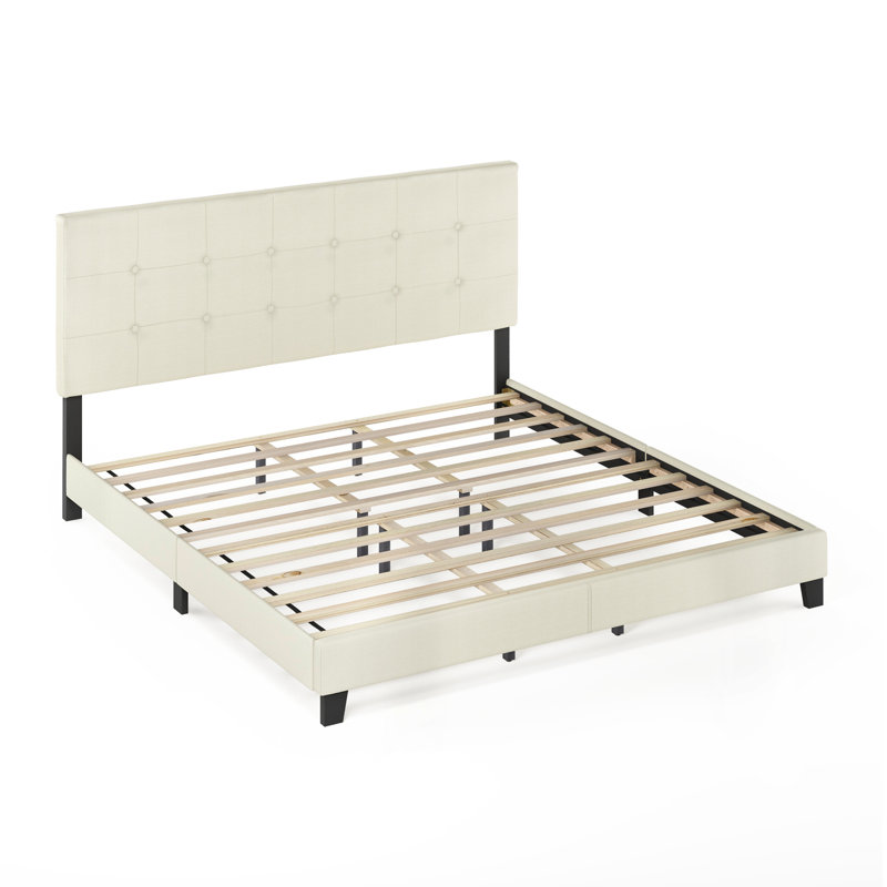 Anding Upholstered Slat Bed, Linen, King
