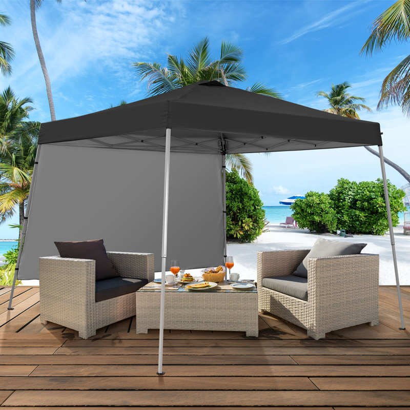 10 Ft. W X 10 Ft. D Steel Pop-up Canopy, Black