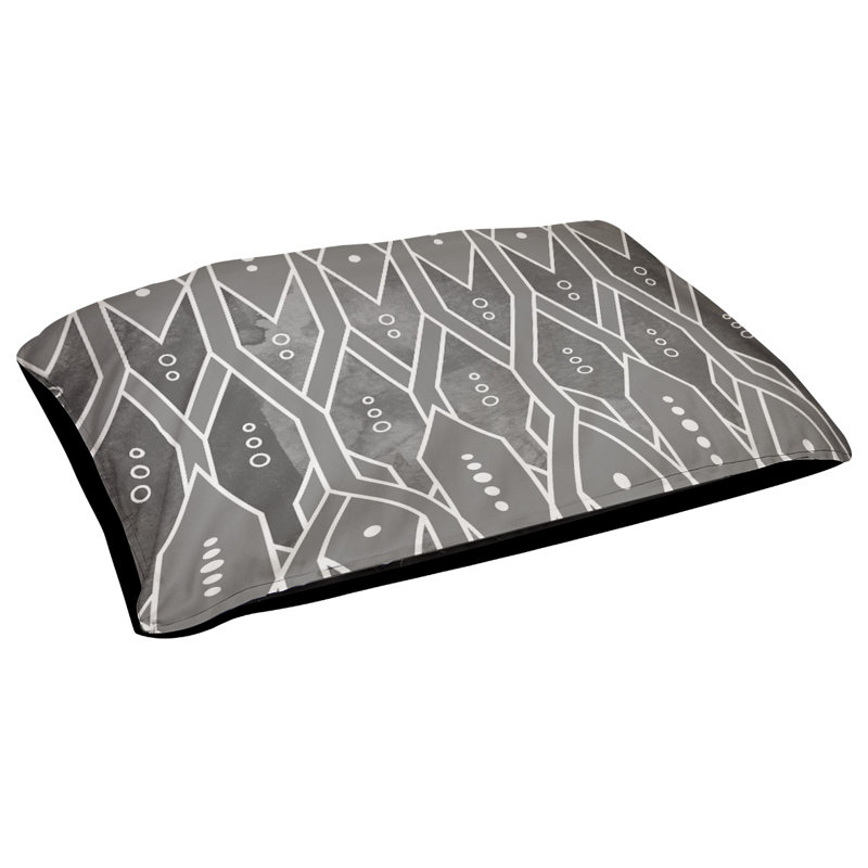 Coussin décoratif trellis, Petit (L 18 po x l 28 po), Gris, Utilisation intérieure seulement