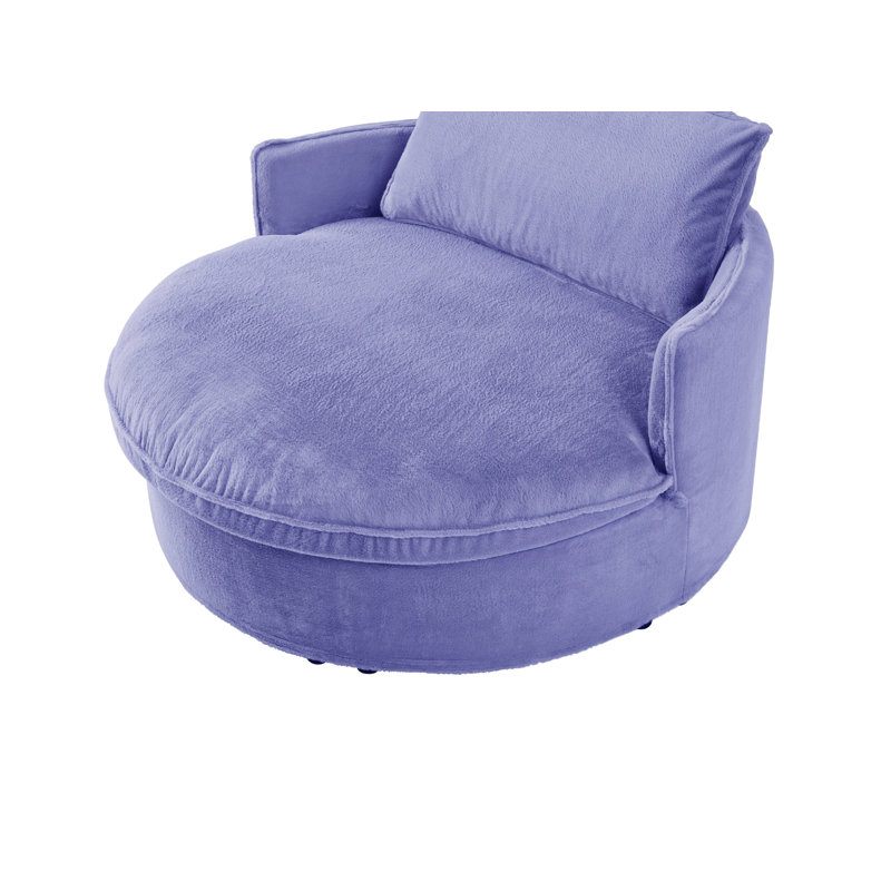 Canapé-lit rond 59 po en fausse fourrure, Mauve