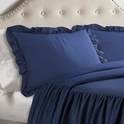 Reyna Microfiber Ruffle Skirt Bedspread Set