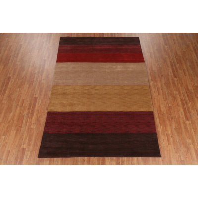 Striped Gabbeh Modern Area Rug 7x10