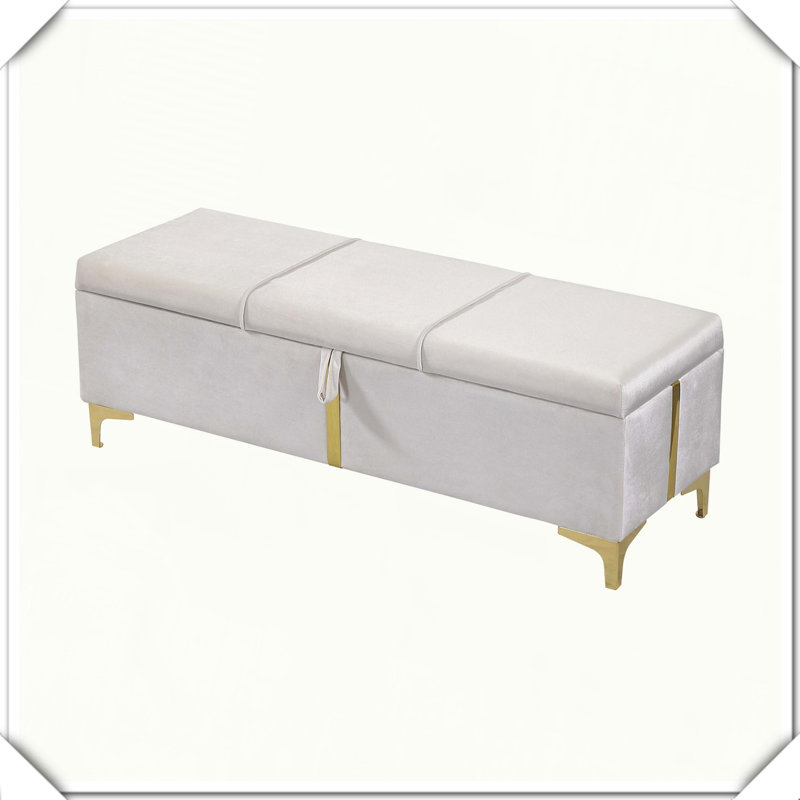 Repose-pieds élégant avec repose-pieds en métal, Beige