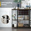 Alev 18 Bottle Floor Wine Bottle & Glass Rack in Rustic Brown
