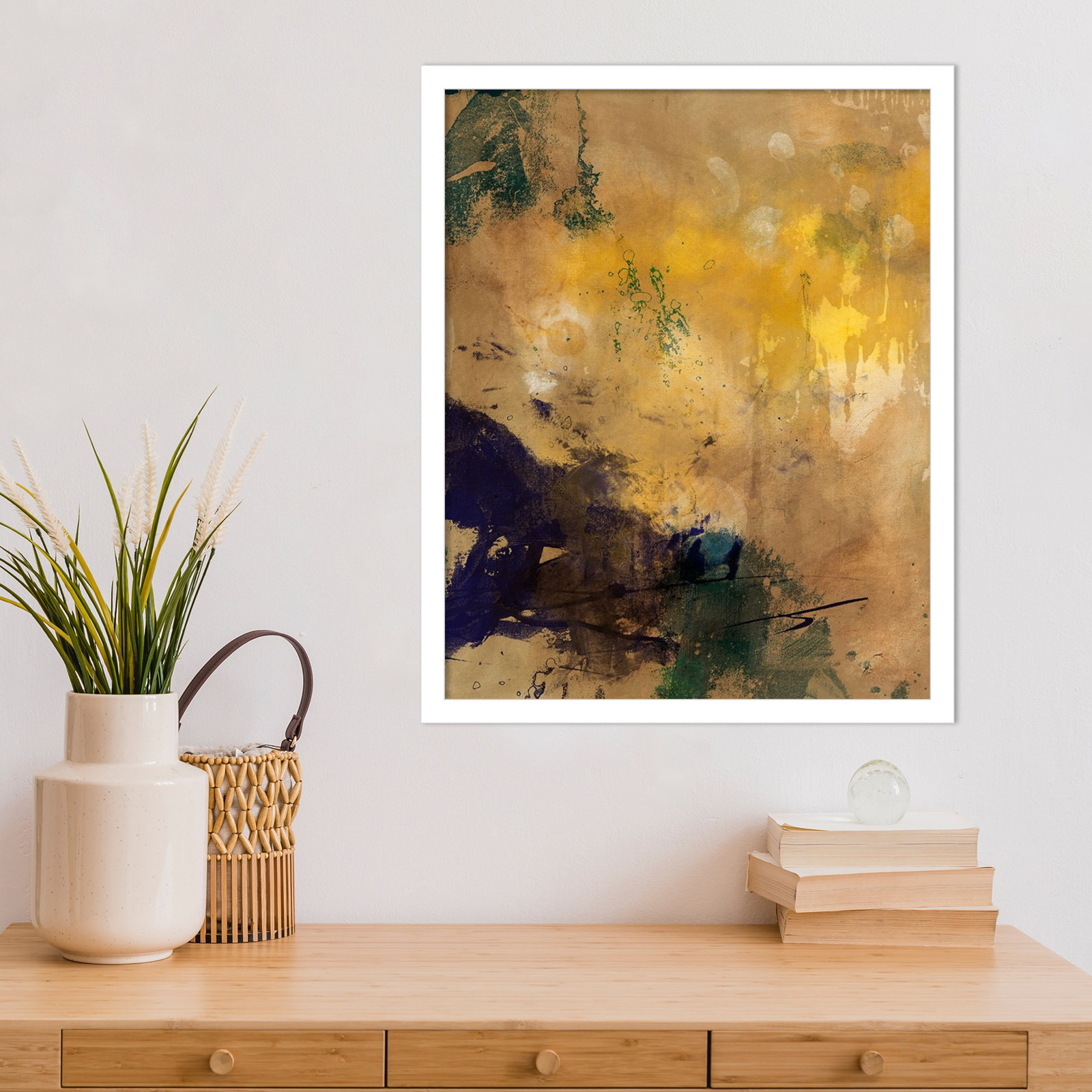 Flagler "Amber Haze II" Print, 21" H x 17" W, White