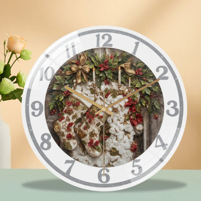 Sd1009_00350_ Art - Horloge murale moderne en verre 12 po