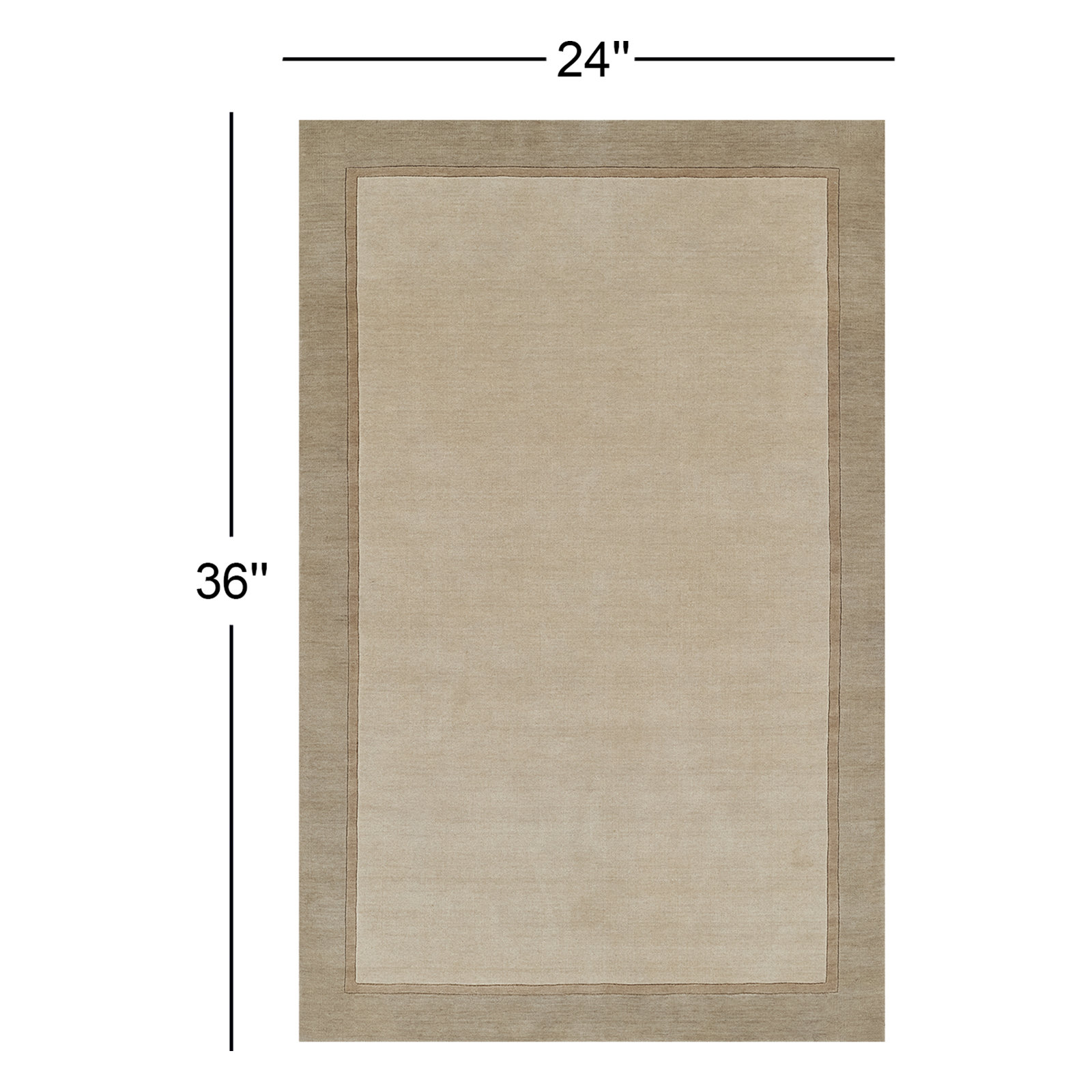 Zaley Gray Taupe Hand-Tufted Wool Rug, Rectangle 2' x 3'