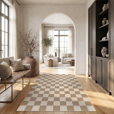 Tapis modernes lavables à carreaux modernes pour le salon, le lit et la salle à manger