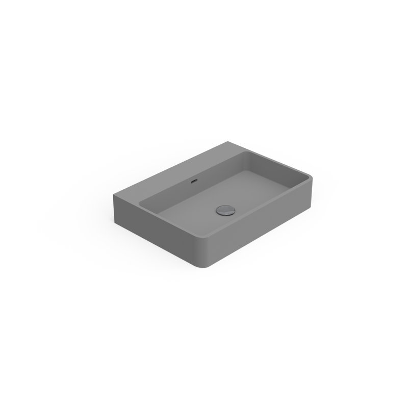 Badeloft 23.6" x 17.7" Stone Resin Wall Mounted Bathroom Sink WT-01-M-MGRY in Matte Gray