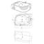 Baignoire tourbillon noire 2 personnes 71 "x 47" avec double pompe et chauffage PEGASO