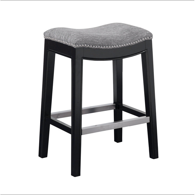 Tabouret de comptoir Saddle, Gris, Noir