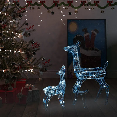 The Seasonal Aisle Acrylic Reindeer Family Decoration Lantern