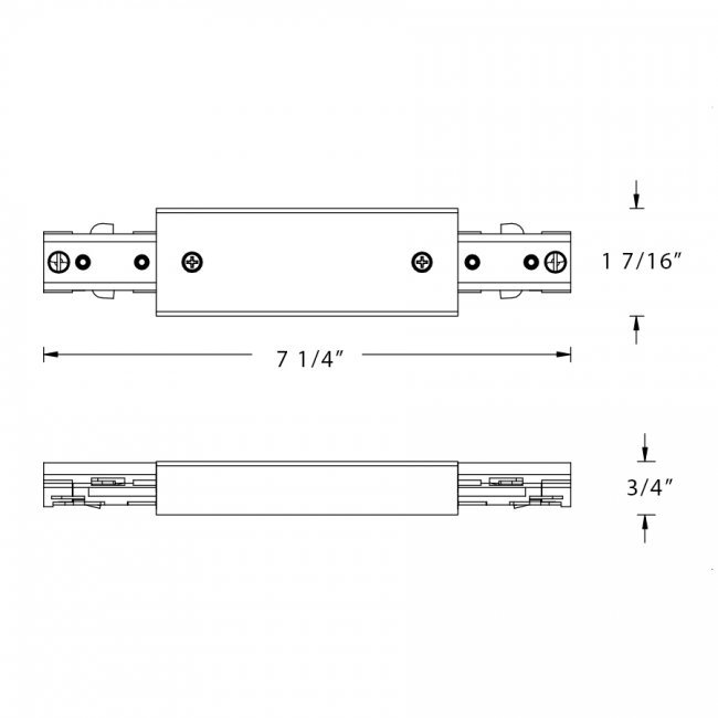 Connecteur d’alimentation en ligne droite, Nickel brossé, Série Lightolier