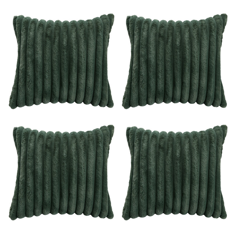 Deconov Cotton Square Throw Cushion, Green