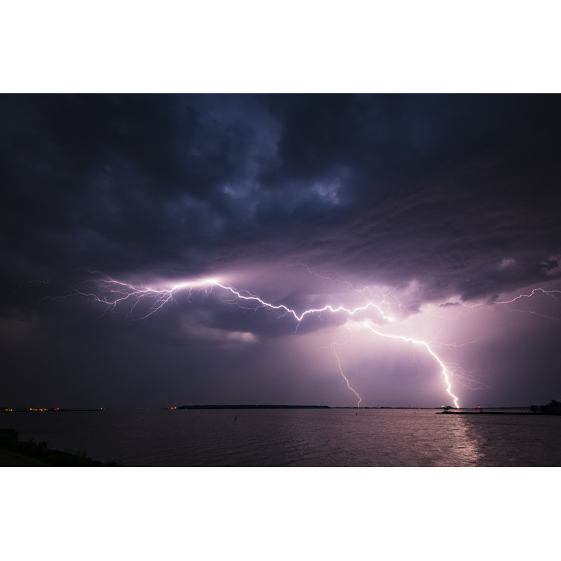 Lightning In The Sky - Wrapped Canvas Art Prints, 61cm H x 91cm W x 3.8cm D