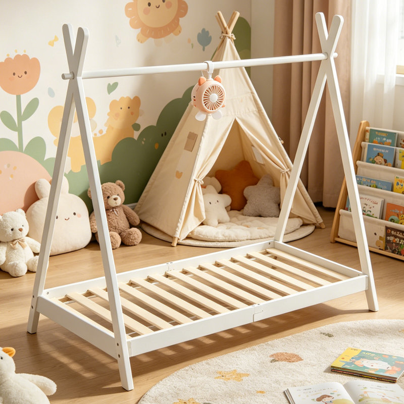 White Painted Pine Bed