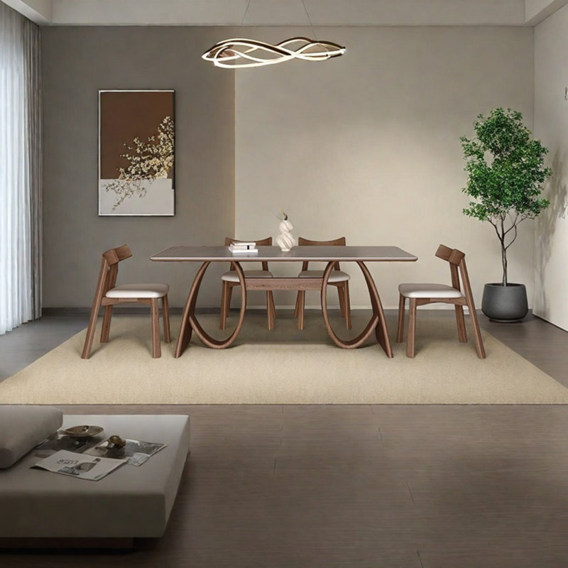 Table de salle à manger en bois massif de style médiéval, H 29,52 po x L 55,11 po x l 31,49 po