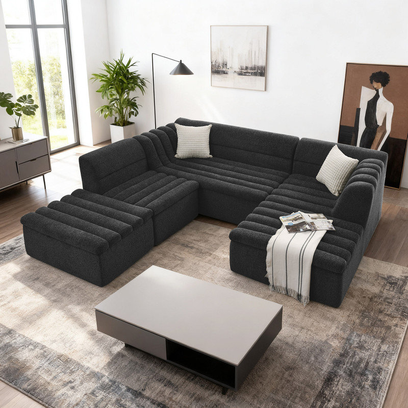 Latitude Run® 135" U-Shaped Modular Sectional Sofa with Chaise and ...