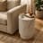 Biddlesden 14" Round Fiberstone Side Table with Ribbed Design – Indoor/Outdoor Accent Table for Patio, Living Room, or Bedroom-1780287564