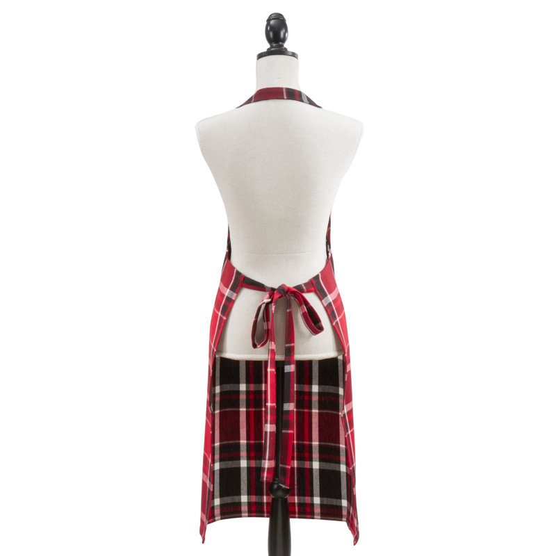 Aadiv Plaid Cotton Bib Apron