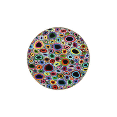 Round Multicolor Patterned Modern Patterned Woven Base Decorative Washable Rug