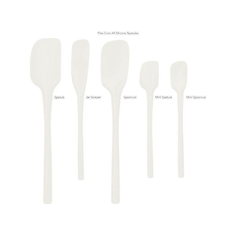 Flex-Core All Silicone Assorted Spatulas - set of 5 White