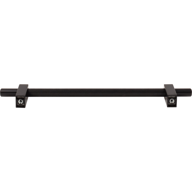 Larkin 3 Knurled Center Bar Pull, Matte Black, 12"