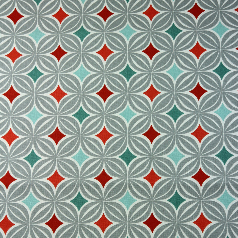 Mosley Linen Geometric Rectangle Napkin, Terracotta Orange
