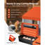 Boîtes de nidification pour poulets, 2 compartiments, collection Easy Egg, fixation murale, facile à assembler, acier galvanisé et plastique haute résistance, boîtes de nidification à roulettes pour poules pondeuses, orange