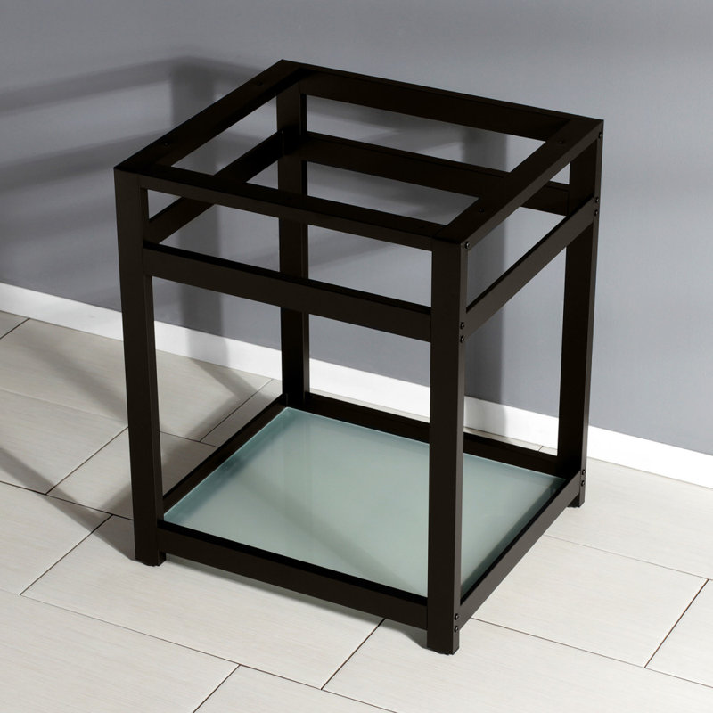 Base de lavabo console en acier Kingston avec tablette en verre Kingston Brass, Bronze huilé