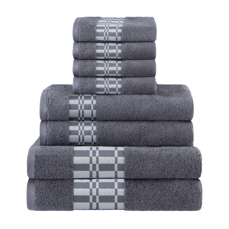 Ensemble de serviettes 8 pièces Larissa, Gris