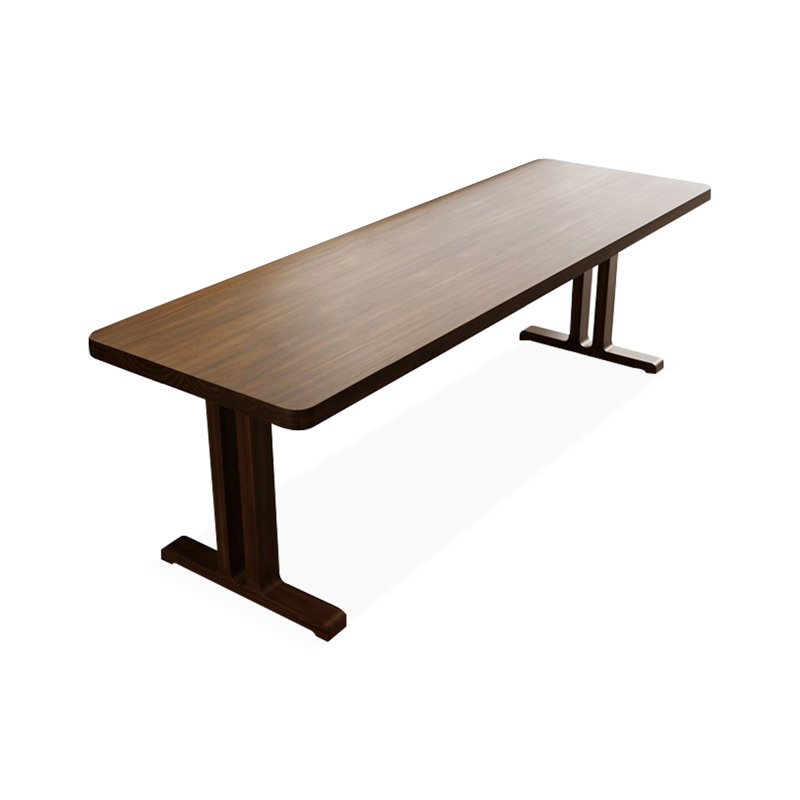 Nut-brown Rectangular Solid Wood writing desk, 29.53" H x 70.87" W x 23.62" D