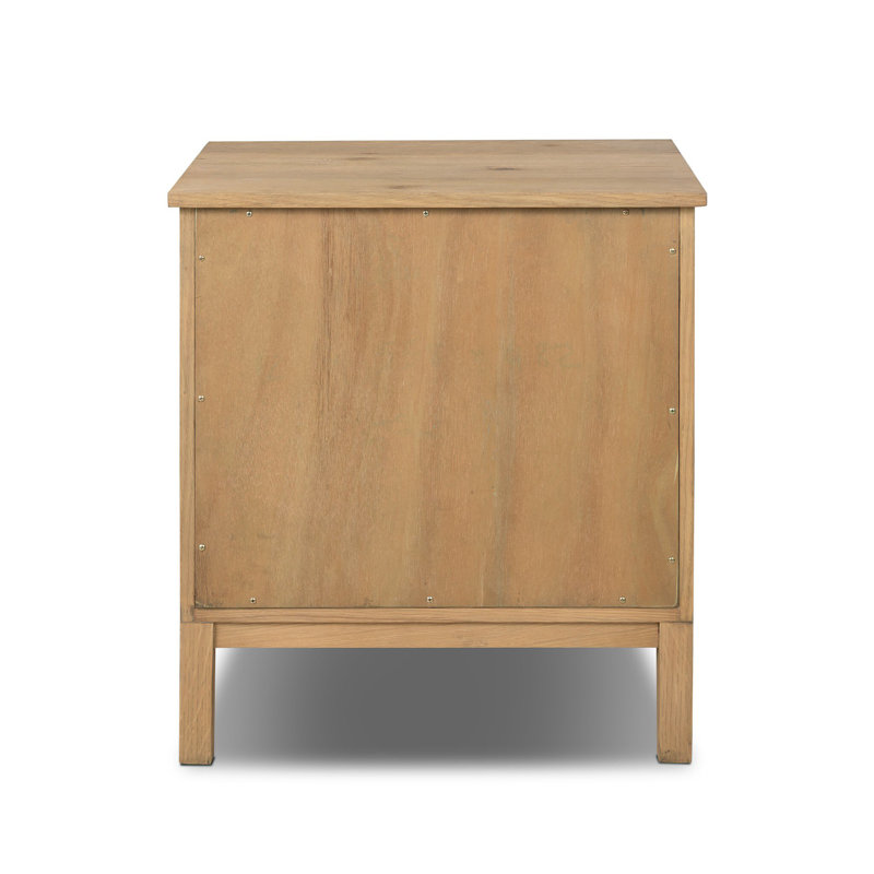 Alessio Left Nightstand-Aged Natural Oak, Natural Oak, Left