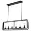 Luminaire suspendu rectangulaire en métal pour îlot de cuisine 6 lumières 41,7 po
