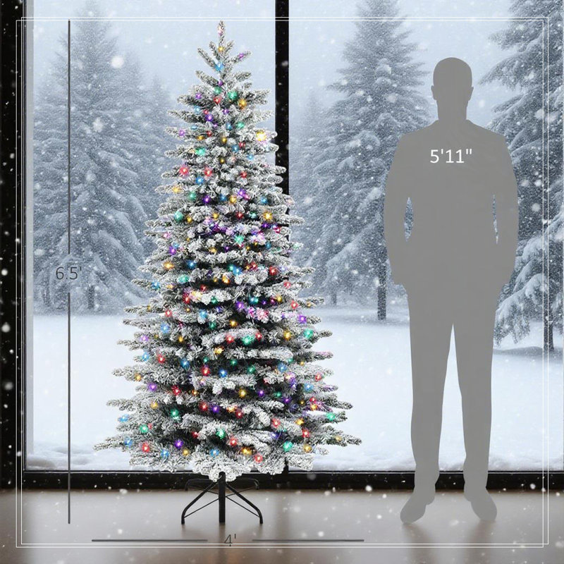 Arbre de Noël artificiel enneigé 6,5 pi