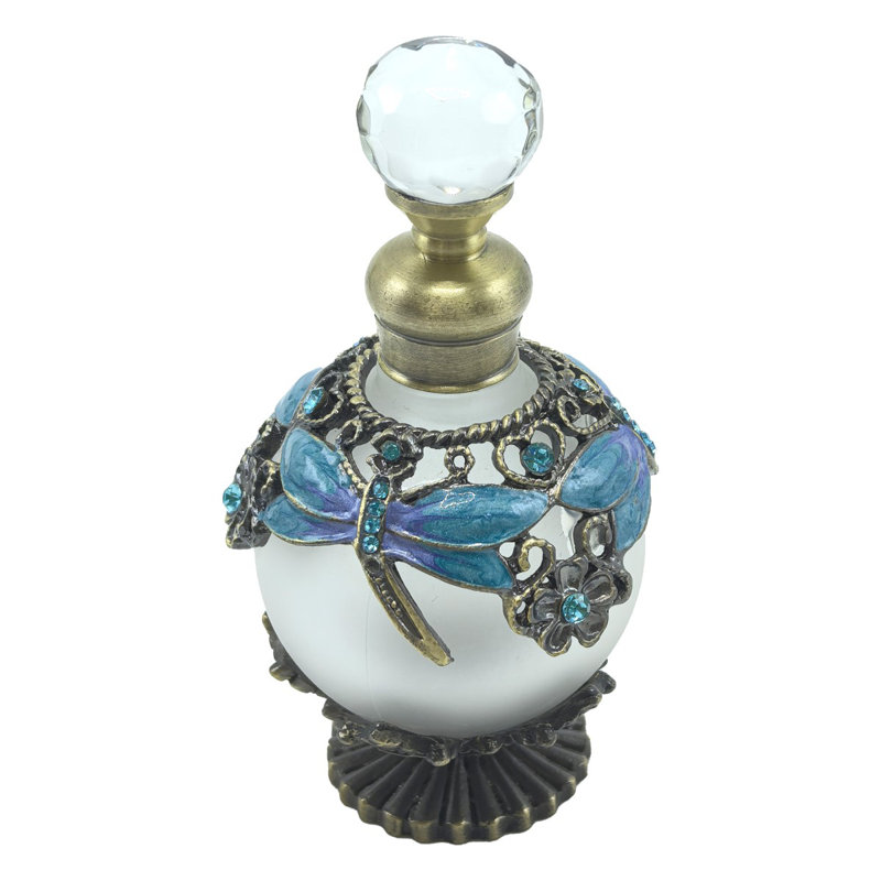 Waymart Decor Home Elegant Glass and Metal Perfume Bottle, Modern Design for Perfect Gift, 105g