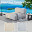 Pouf double extérieur, garni de mousse et recouvert de tissu oléfine hydrofuge, idéal pour une terrasse de piscine ou un patio.-138781741