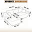 85" Upholstered L Shaped Sofa Modern Sectional