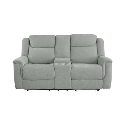 Double Reclining Loveseat with Console, Grey