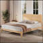 Lit plateforme Mid-Century en bois de bambou avec support en métal durable, aucun sommier requis, assemblage facile-1334166657-1334166661