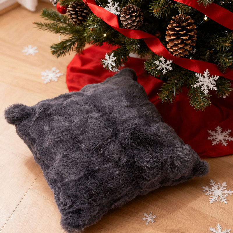Cotton Rectangular Backrest Cushion, Black