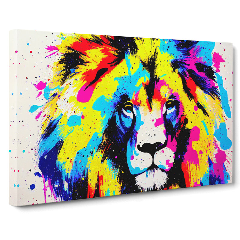 Colourful Lion Vol.6 Abstract - Wrapped Canvas, 35cm H x 50cm W x 3cm D