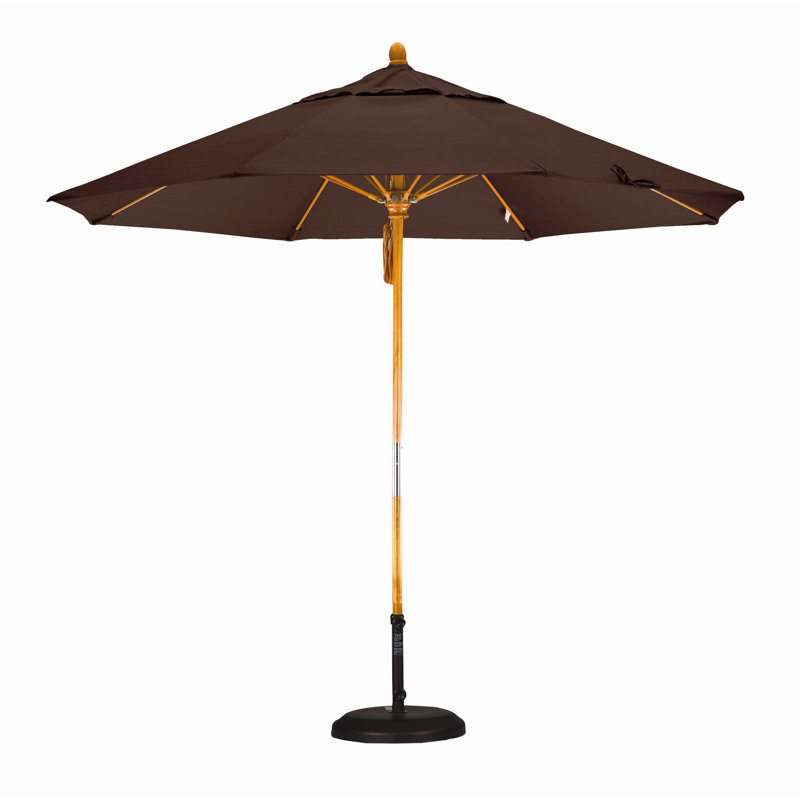 108'' Market Umbrella, Mocha Performance Canvas, Marenti Wood