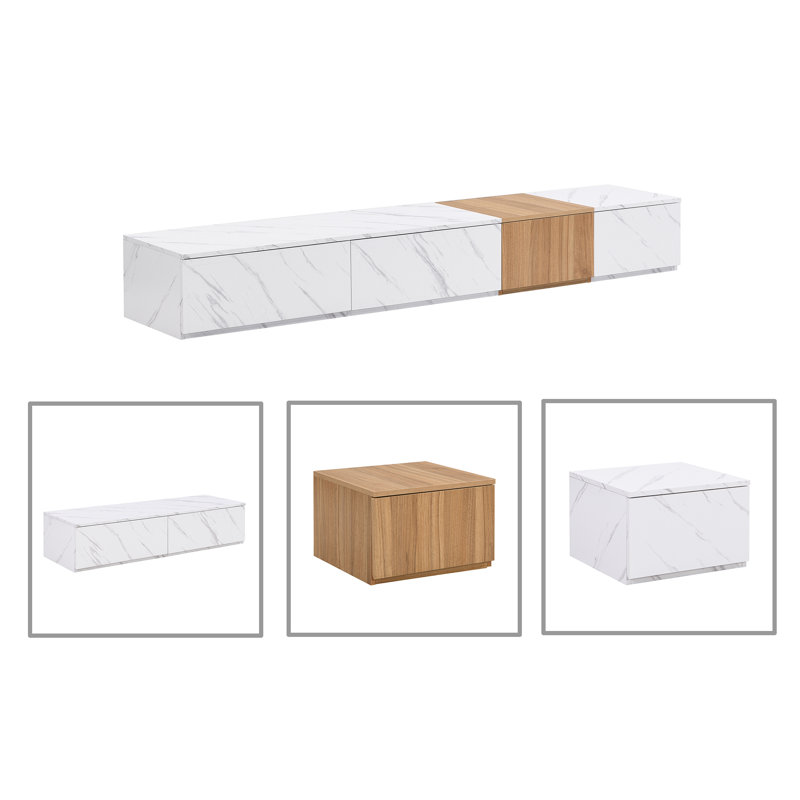 Crédence de rangement l 78,7 po Kotryna, Blanc