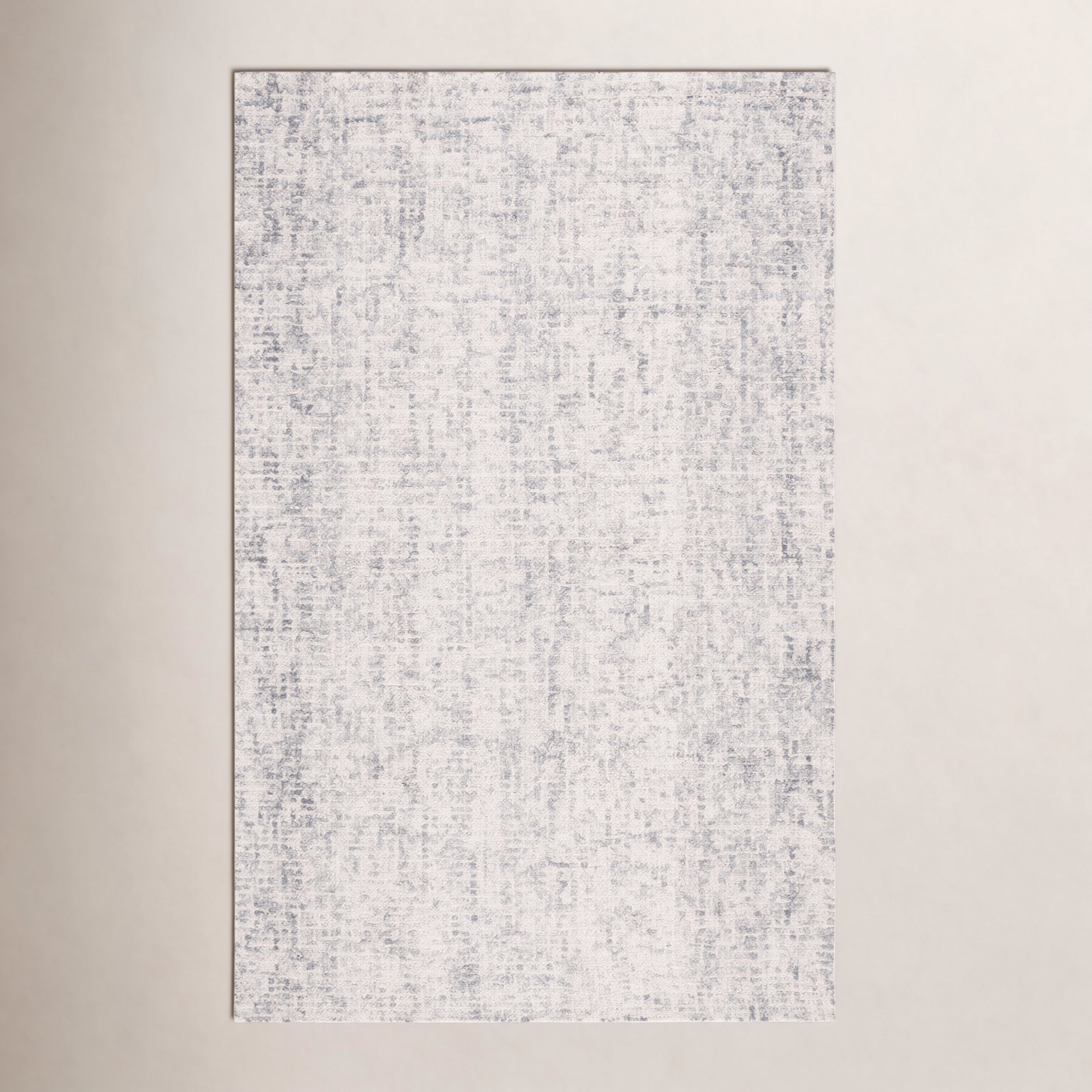 Evett Gray Ivory Hand-Woven Abstract Rug, Rectangle 5' x 8'