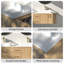 Meuble-lavabo mural 72 po avec comptoir en pierre de quartz blanc et double vasque carrée en céramique